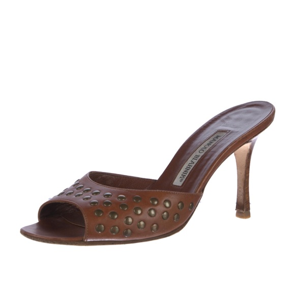 Manolo Blahnik brown leather sandals/mules | Size 7/37 - Picture 2 of 5